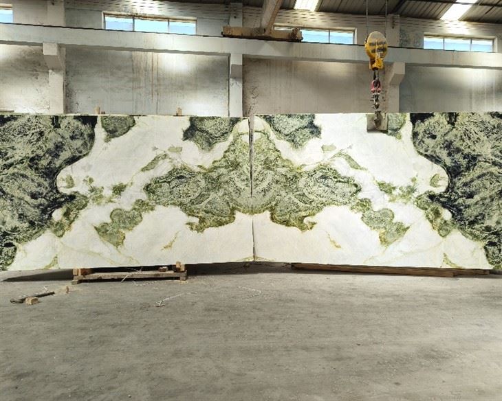 Tiffany green marble slab