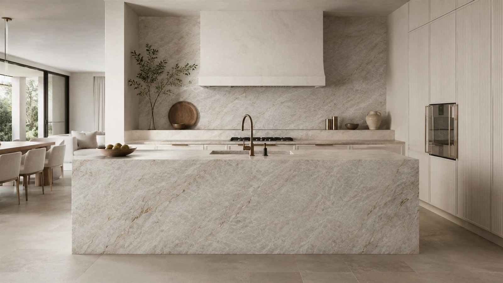 taj-mahal-quartzite-waterfall-island-backsplash taj-mahal-quartzite-waterfall-island-backsplash